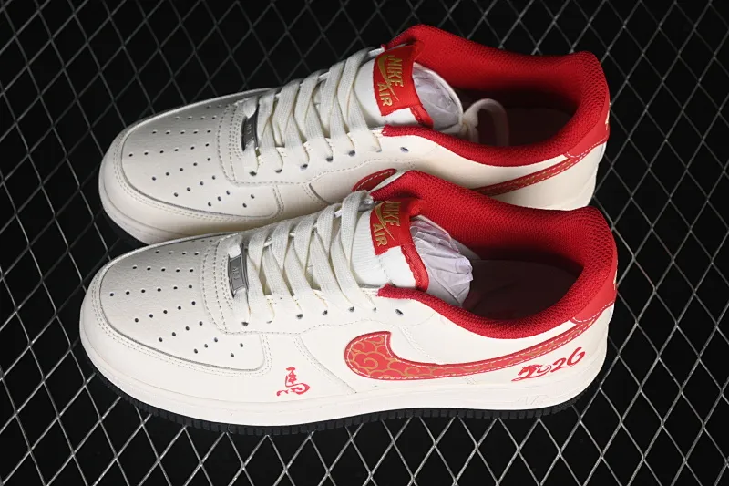 All categories Nk Air Force 1 Air Force series Nk Air Force 1 Low Air Force low-top Nike Air Force 1'07 Low Year of the Horse limited edition Auspicious rice red hook Air Force 1 low-top casual sneakers MZ9588-820